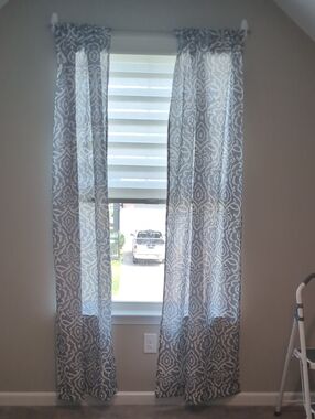 Mainstays Gray Sheer Patterned Window Panels